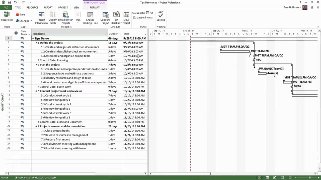 Change a Project Start Date in Microsoft Project