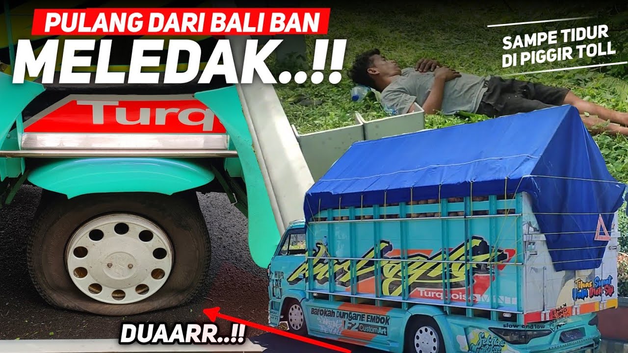 🔴SAMPE TIDUR DI TROTOAR TOLL..!! Jangan jadi sopir - beginilah ketika kehabisan ban di toll