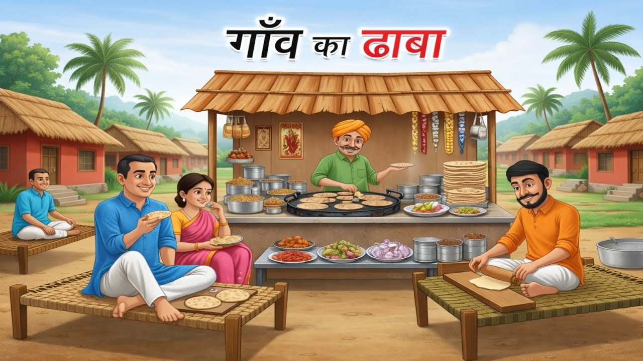 गाँव का ढाबा | gaon ka dhaba | hindi kahaniyan | cartoon story | hindi stories | moral stories