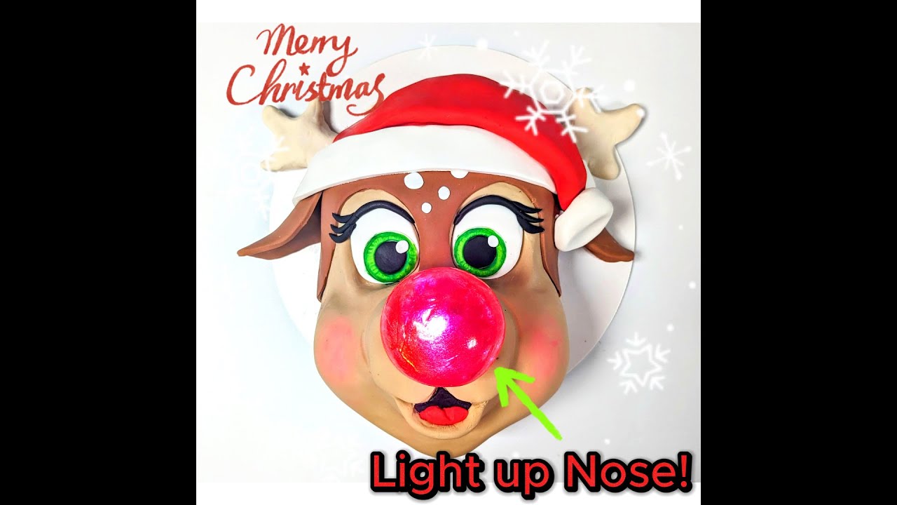 Rudolph the Red nosed reindeer Cake Tutorial | Christmas Cake | Sculpted Cake