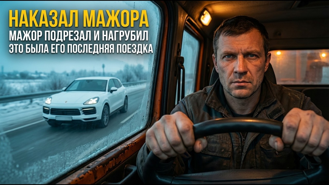 Мажор на Порше подрезал фуру 