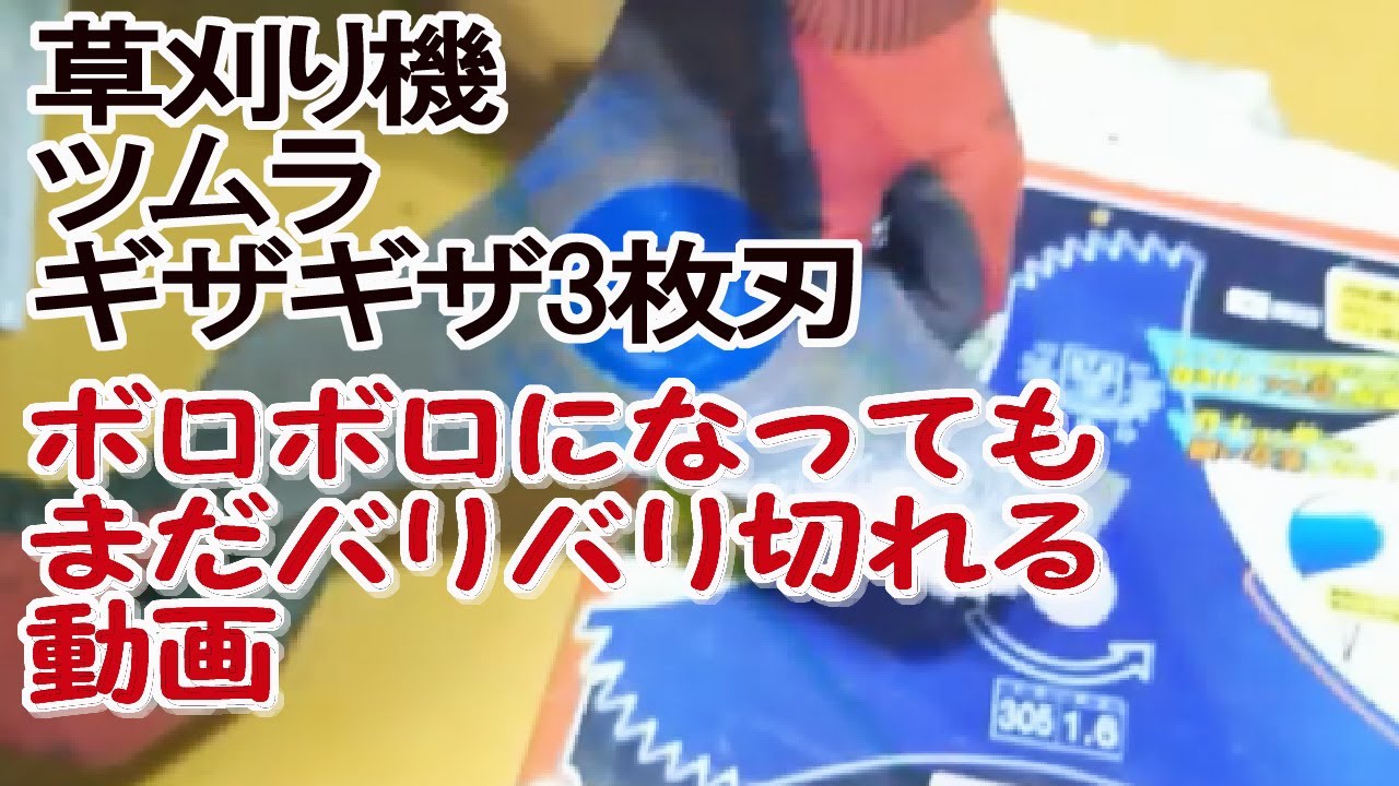 ツムラギザギザ3枚刃　ボロボロ　裏返して耕作放棄地の草を刈ってみた　草刈り機 【けちけちDIY】