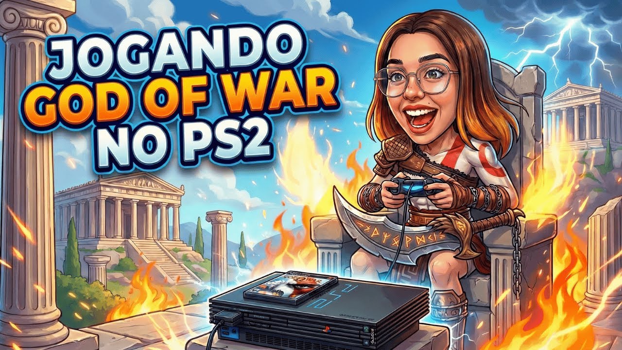 JOGANDO GOD OF WAR 1 NO PS2!