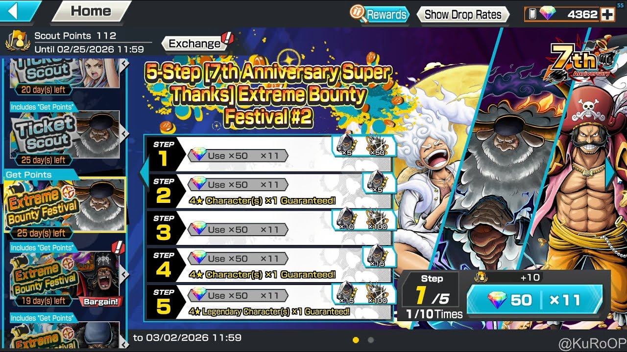 Gacha!! Rebanner Saturn🔥ONE PIECE BOUNTY RUSH [ KuRo OP ]