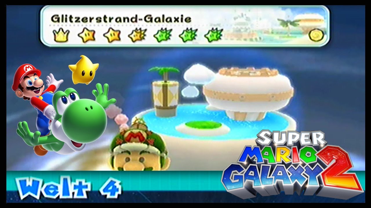 Super Mario Galaxy 2 /24 Welt 4 /3 Glitzerstrand-Galaxie +Grünsterne