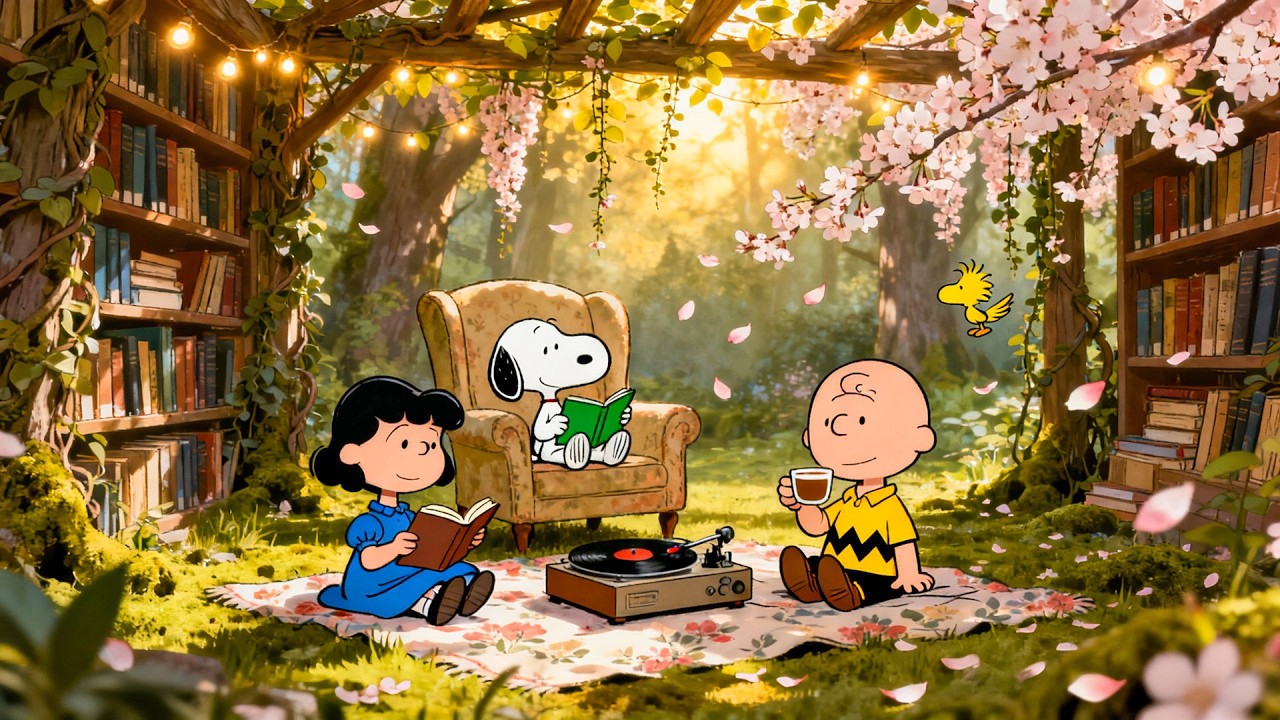 Snoopy’s Spring Reading Nook in the Forest 🌸📚 Peaceful Lofi Vibes for Focus & Calm