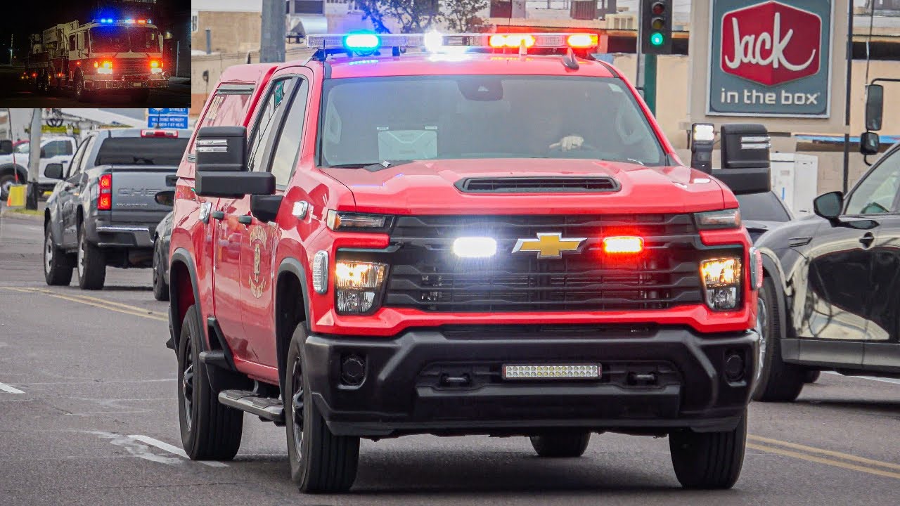 New South Deputy Chief, (Reserve) Ladder 1, & Engine 2 Responding [Phoenix Fire Department]