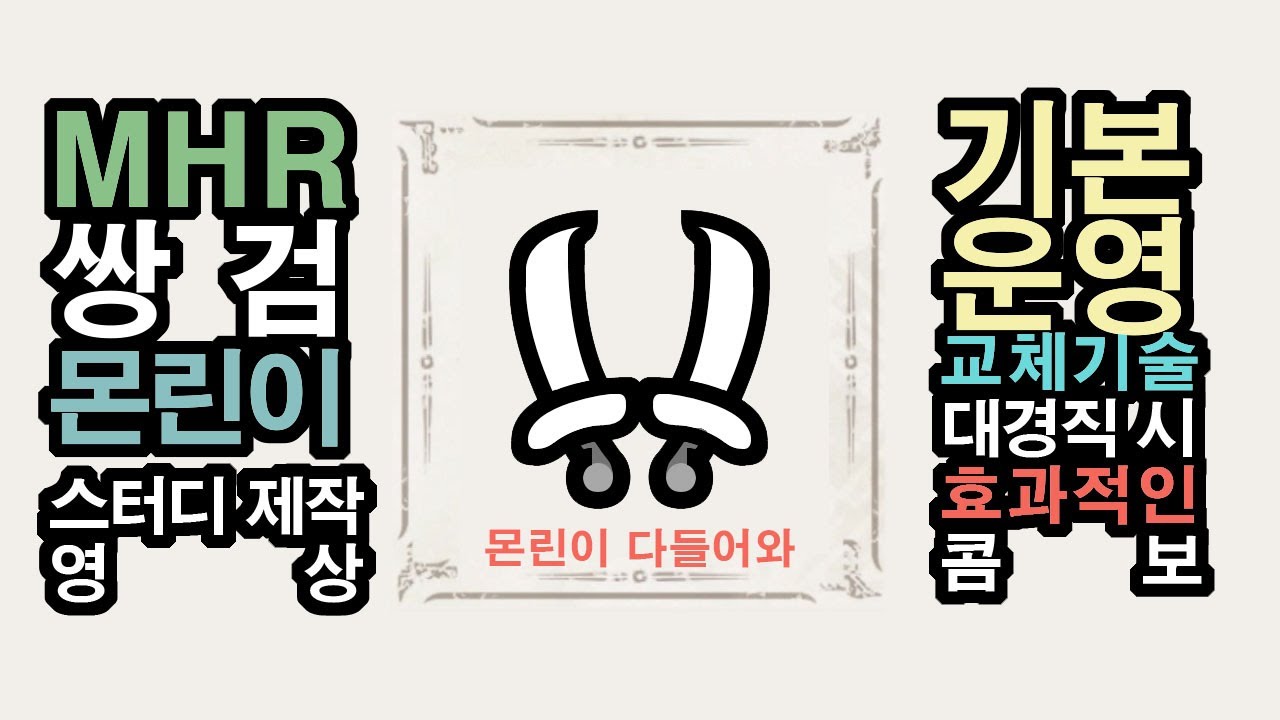 [MHR/몬스터헌터 라이즈] 쌍검 뉴비 다 모여라, 기본 콤보 및 운영 강의 영상1 (feat.하위 마가이마가도)
