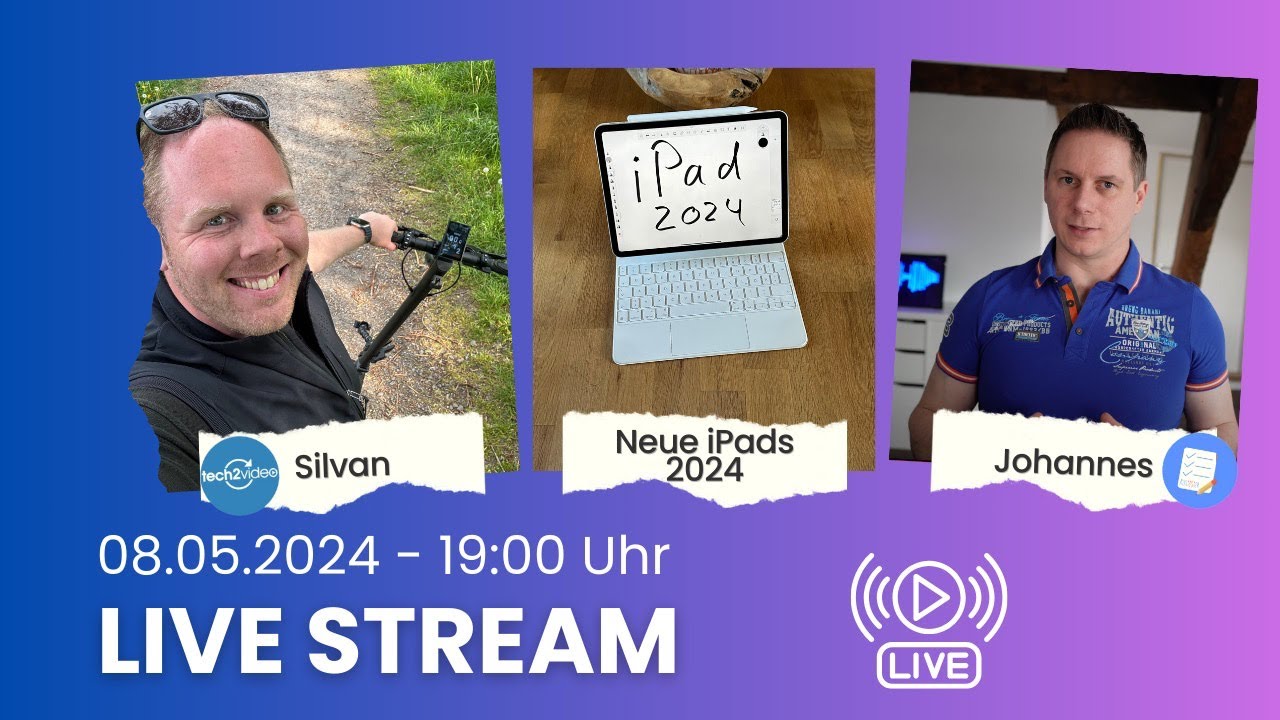 Apple bringt neue iPad Modelle 2024 - Was haltet ihr davon? Technik Talk im Live-Stream