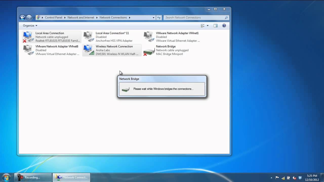 How to Create a Network Bridge in Windows 7