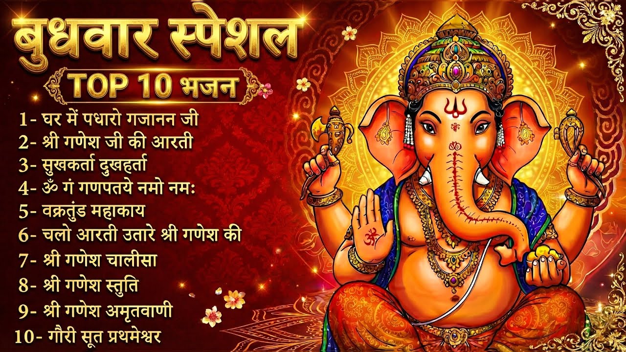 Wednesday Special: Top 10 Ganesh Bhajans | गणपति जी के 10 सुंदर भजन | Morning Jukebox