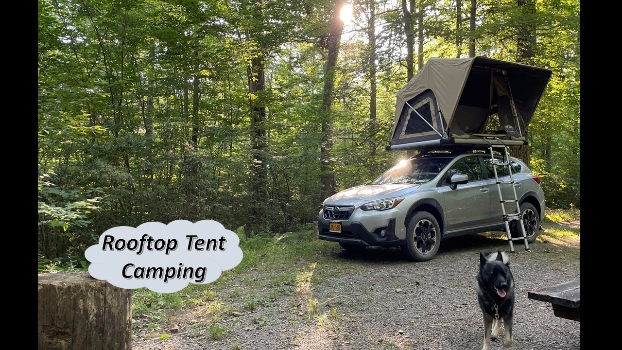 ROOFTOP TENT CAMPING- Freespirit Recreation Adventure Tent, Subaru Crosstrek