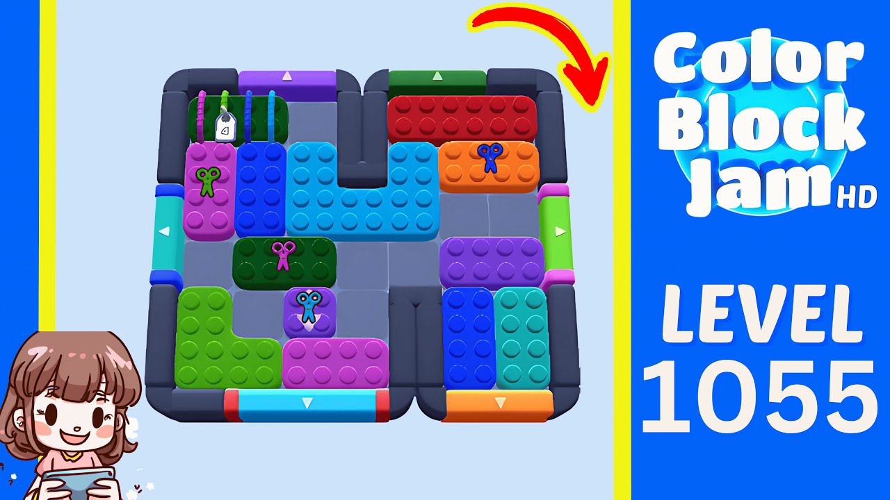 Color Block Jam Level 1055 Solution Walkthrough
