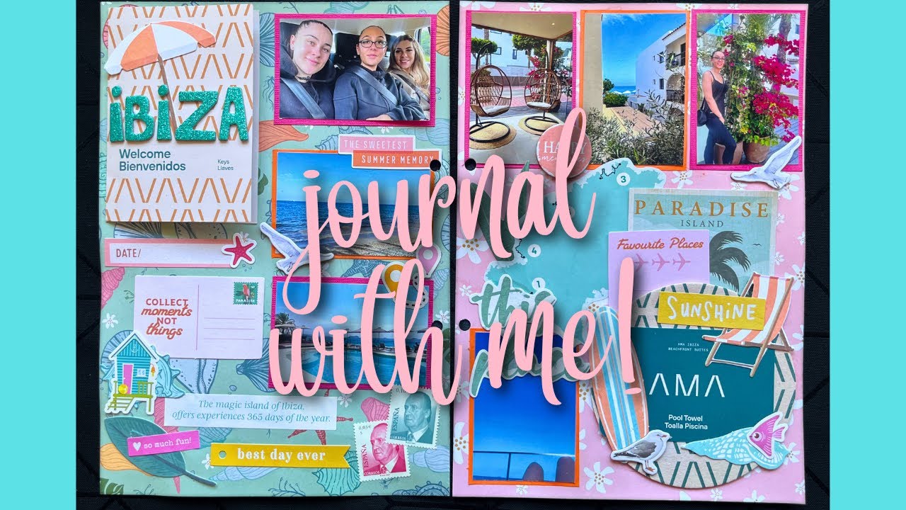 Sun, Sea & Stickers 🌺 Junk Journal Ibiza with Me! | Summer Journaling Vibes ☀️