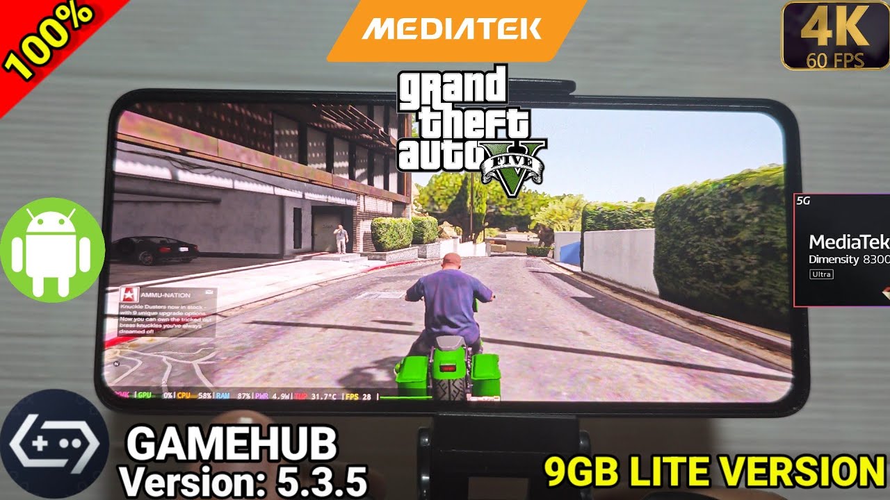 GTA V LITE VERSION GAMEHUB EMULATOR MALI GPU POCO X6 PRO WITH GAMEPLAY GAMING CONTROLLER