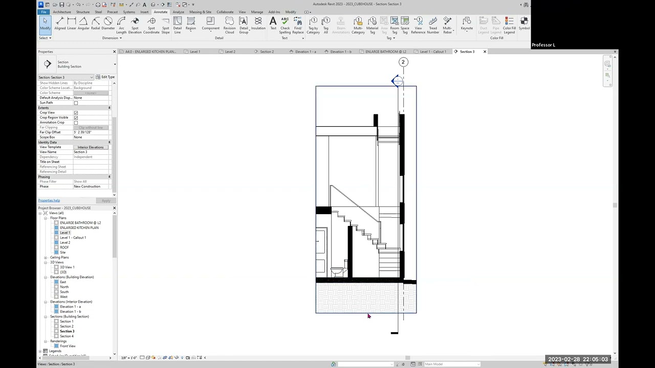 REVIT: Enlarged Stair Plan and Sections