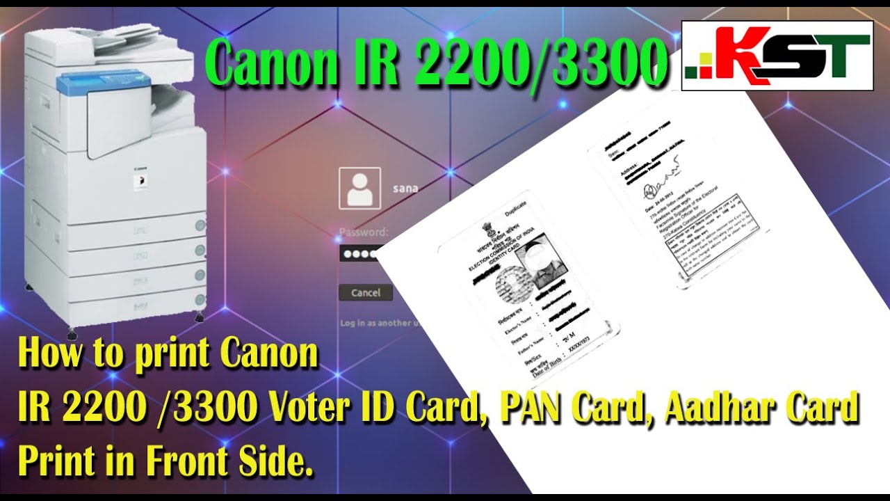 Canon IR 3300 / 2200 Voter ID Card, Aadhar, PAN Card Xerox Setting