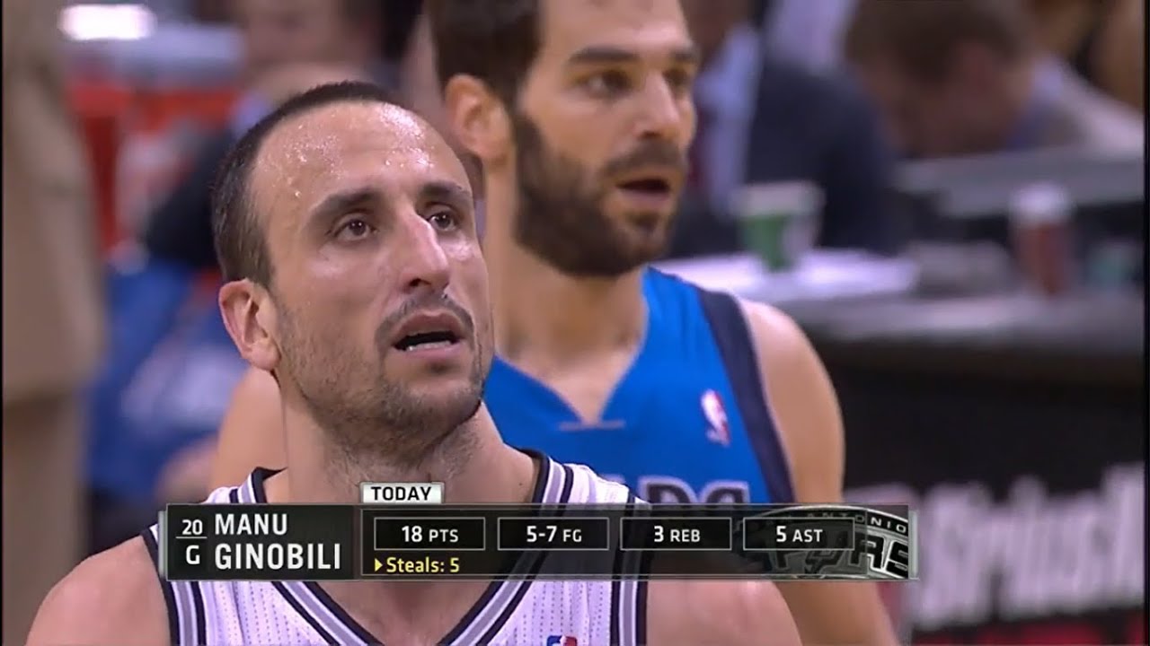 Manu Ginobili 20 puntos y 6 robos vs Mavericks - Game 7 2014
