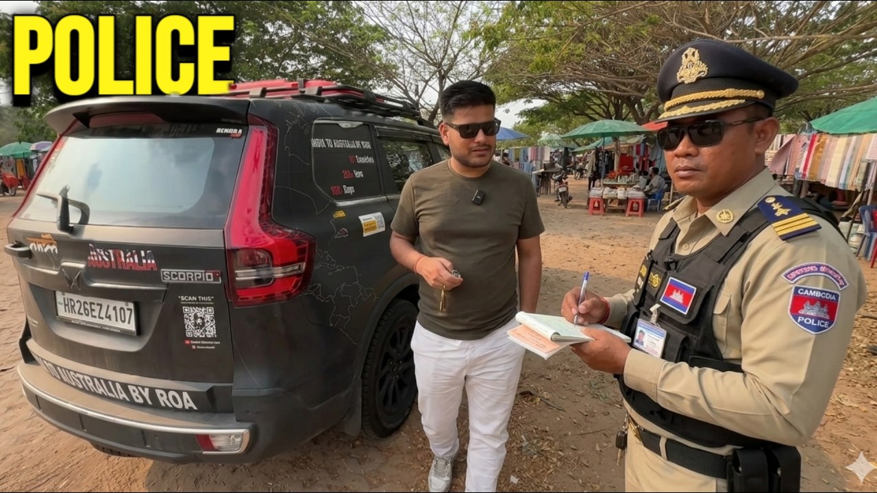 Scorpio-N Stopped By Cambodia Police - Indua To Australia By Road 🇮🇳