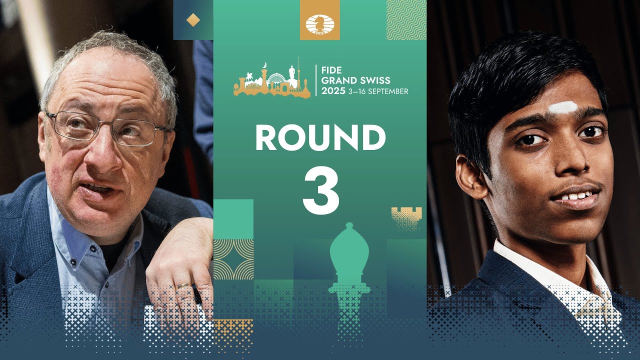 🇮🇱 Boris Gelfand vs Praggnanandhaa R 🇮🇳 | FIDE Grand Swiss 2025 | Round 3 | Board 3