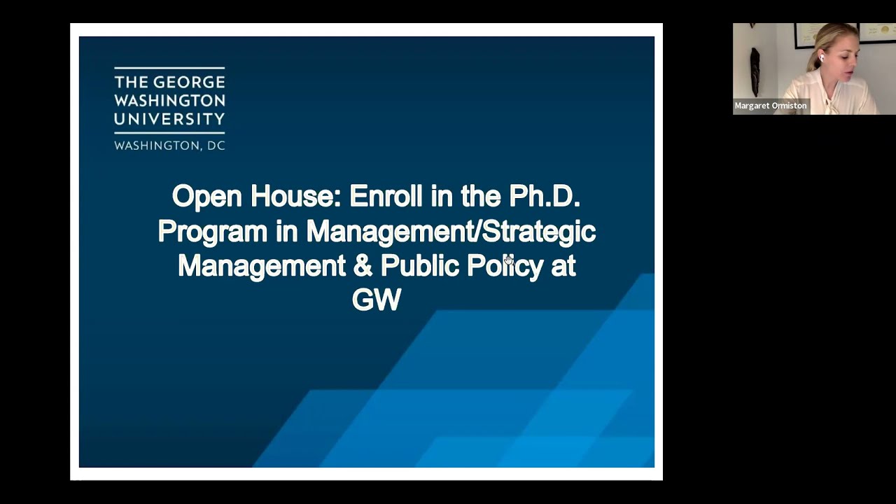 GWSB Info Session: The Doctoral Program in Management/Strategic Management & Public Policy