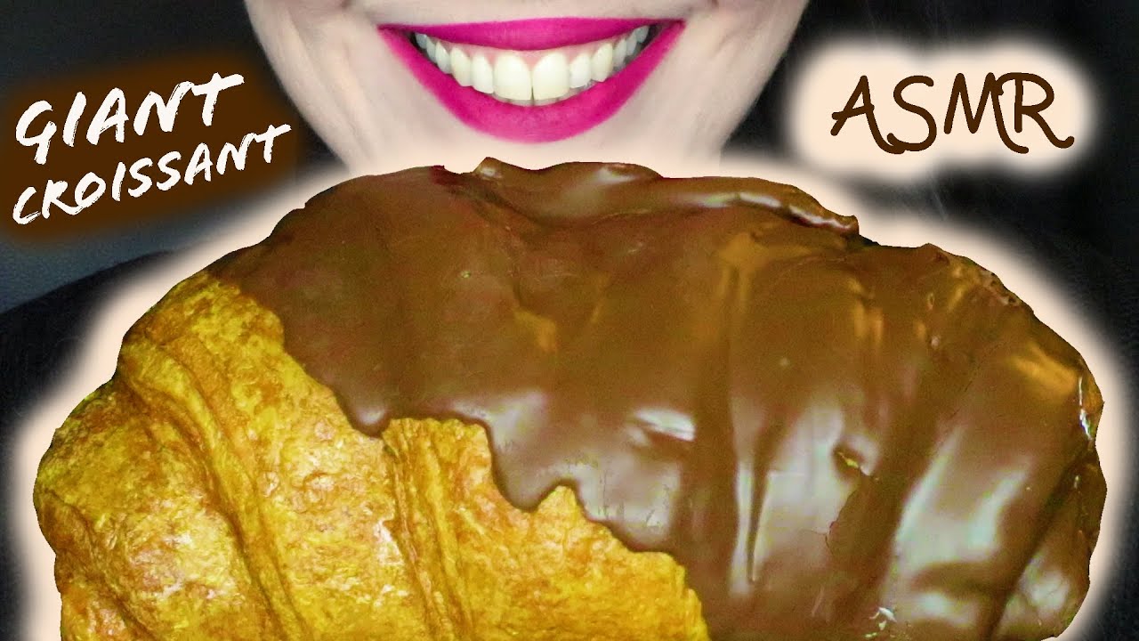 GIANT CREAMY & SYRUPY CHOCOLATE CROISSANT 🥐 | No Talking | ASMR Mukbang - 먹방 | Real Eating Sounds