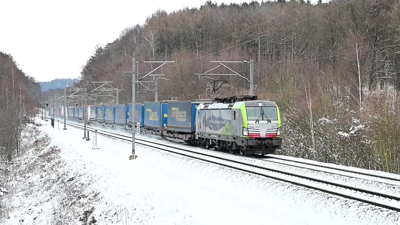 Trainspotting BLS Vectron 417 met LKW Walter in Moresnet op 5 1 2026