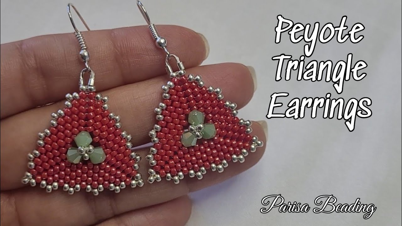 DIY Beaded Triangle Peyote Earrings Tutorial 🌺