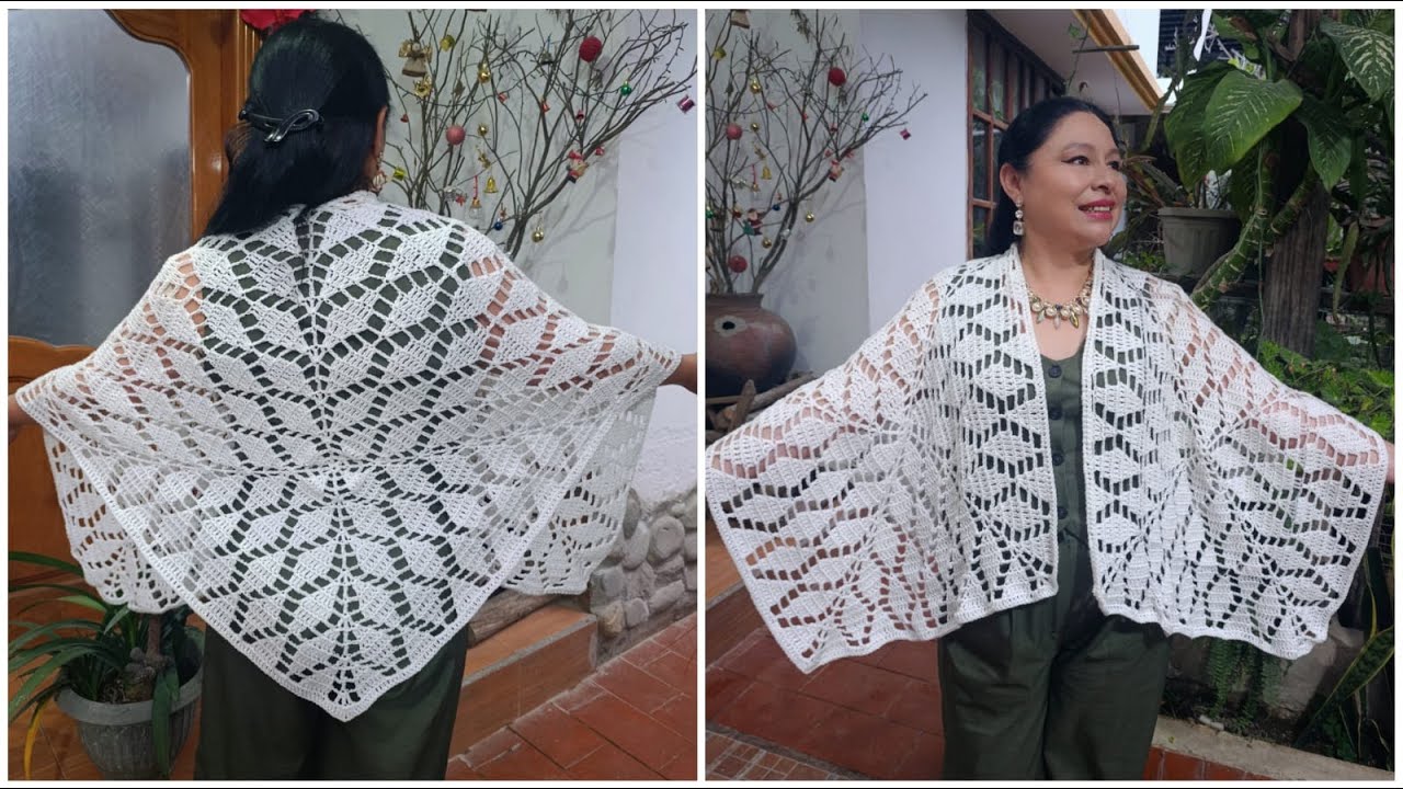 ¿Cómo tejer una capa - poncho a Crochet? PROSPERIDAD✨En todas las tallas, paso a paso#crochet #moda