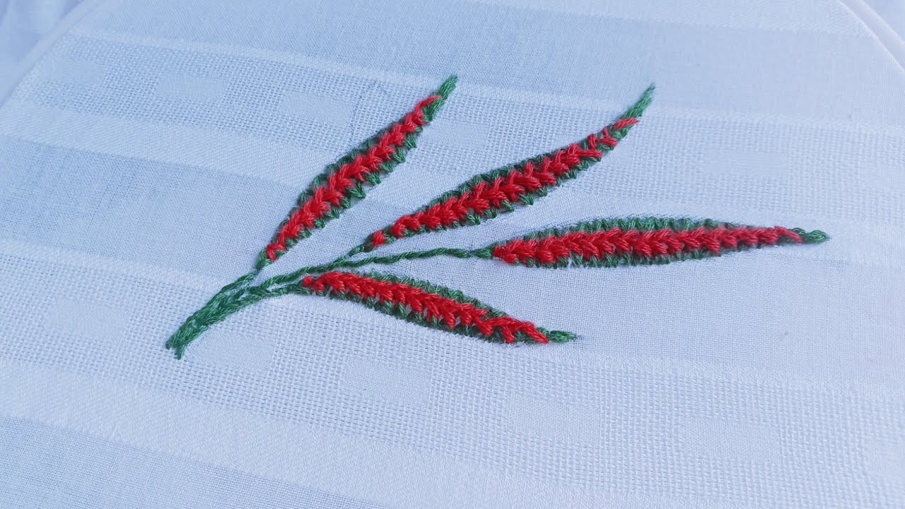 Herringbone stitch / hend embroidery design 🌿