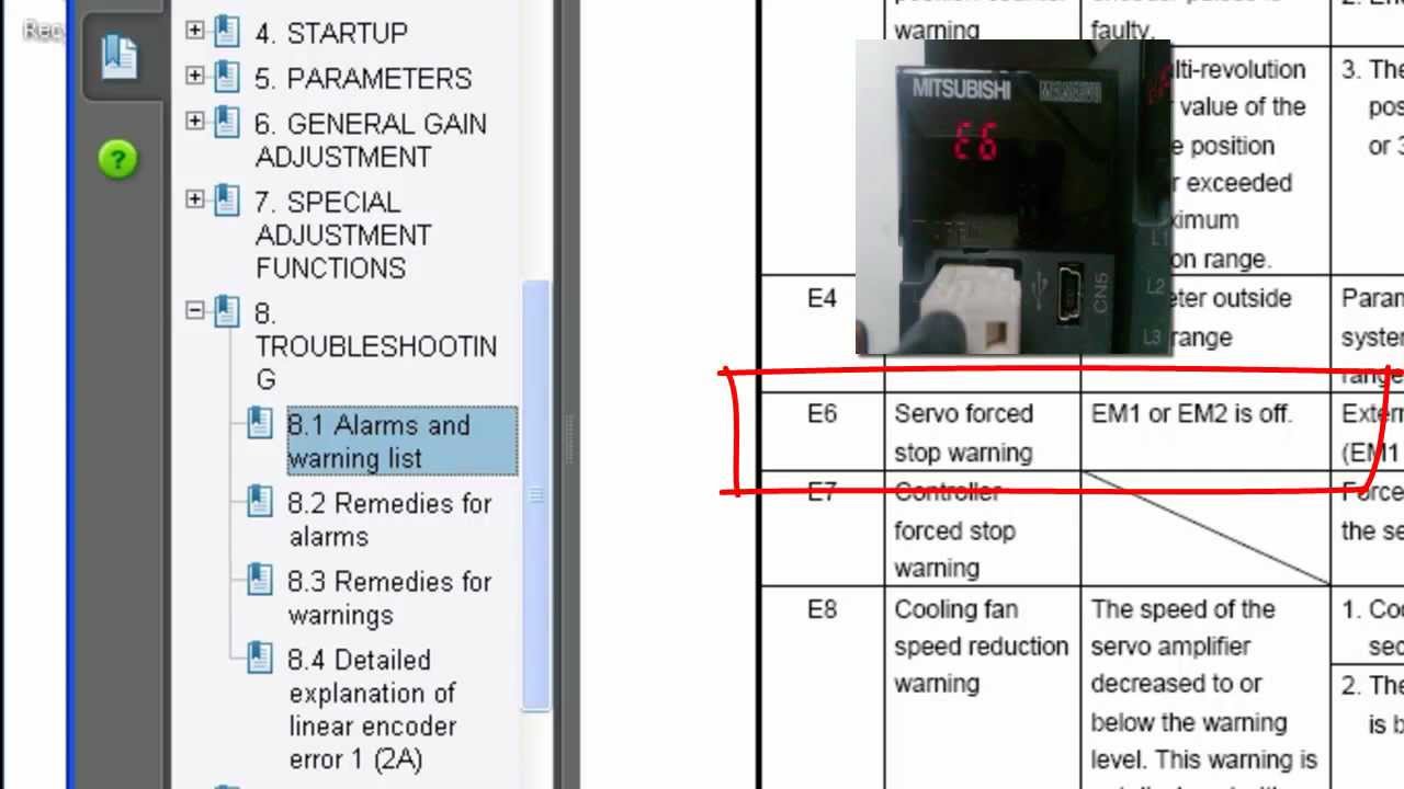 Quick Tips - Clearing an E6 Warning on Servo Amplifier