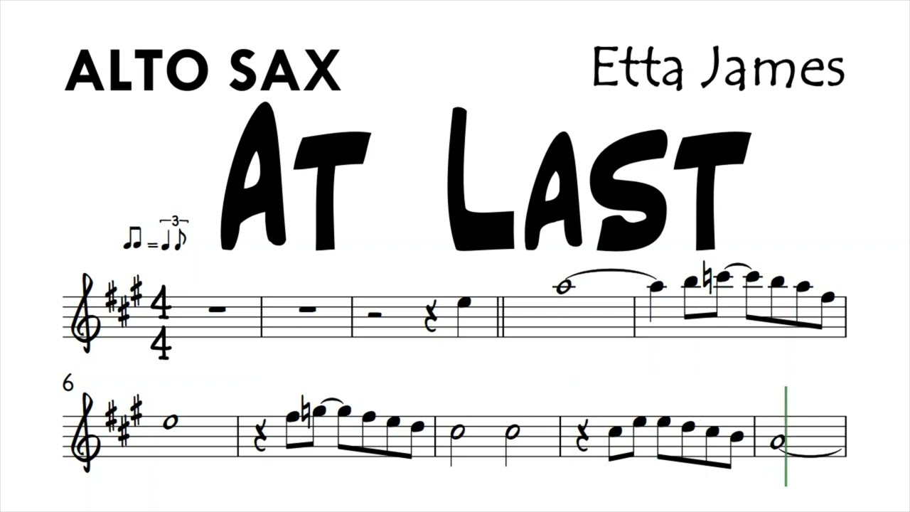At Last by Etta James Alto Sax Sheet Music Backing Track Play Along Partitura