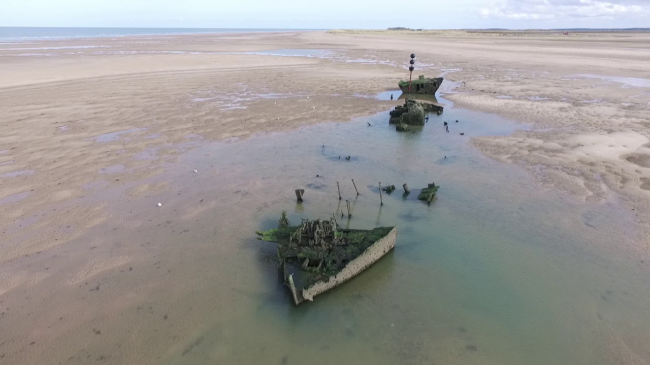 Brancaster ship wreck at low tide