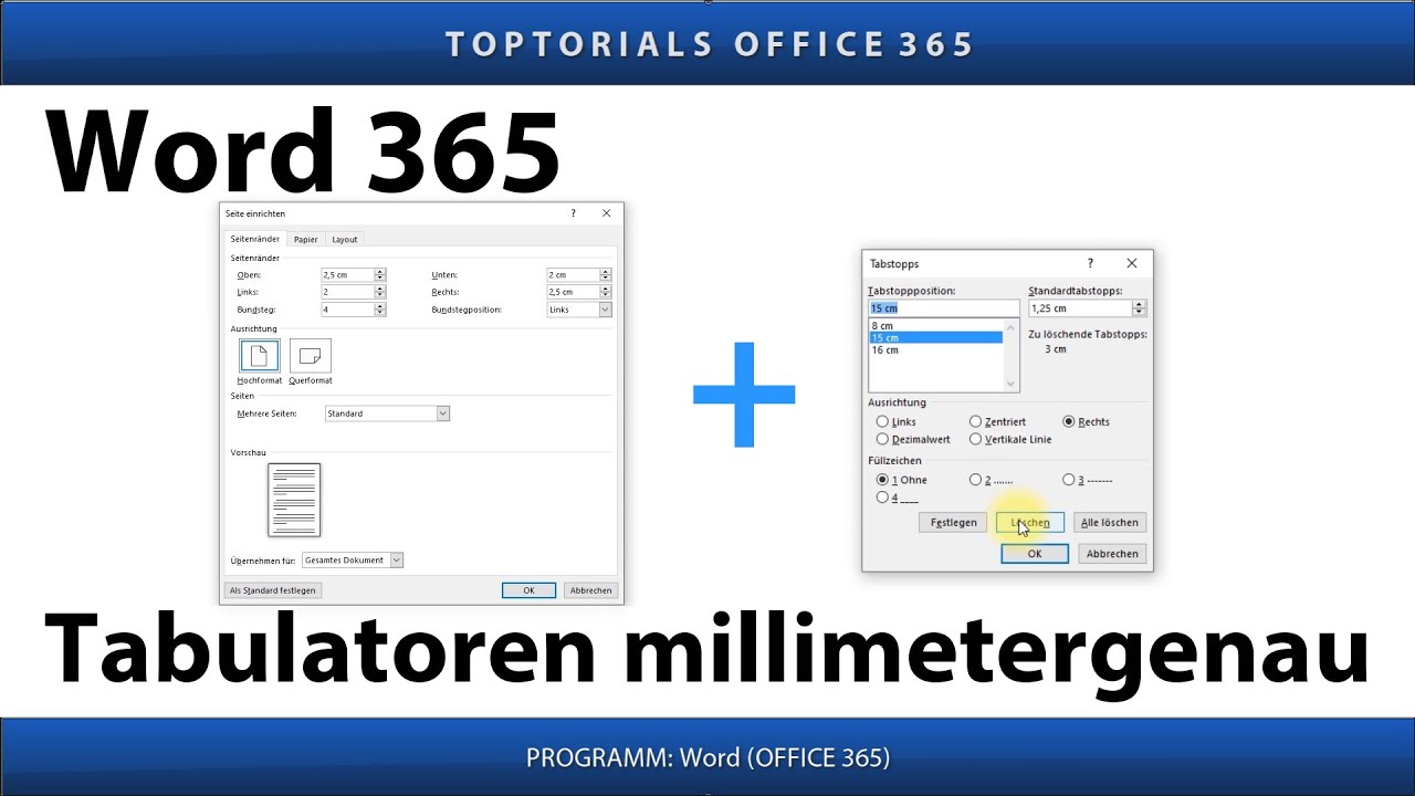 Tabulatoren millimetergenau setzen | Word 365 Tutorial
