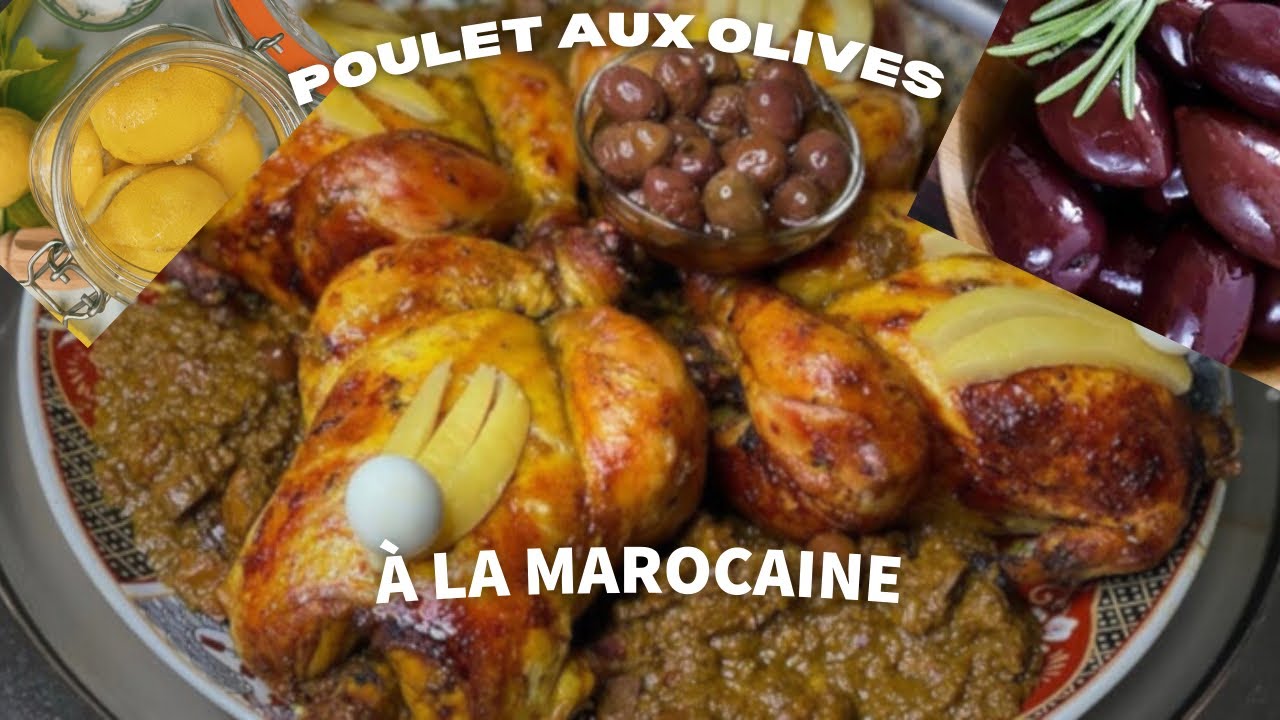 Poulet aux olives à la marocaine - djaj mhamer b daghmira