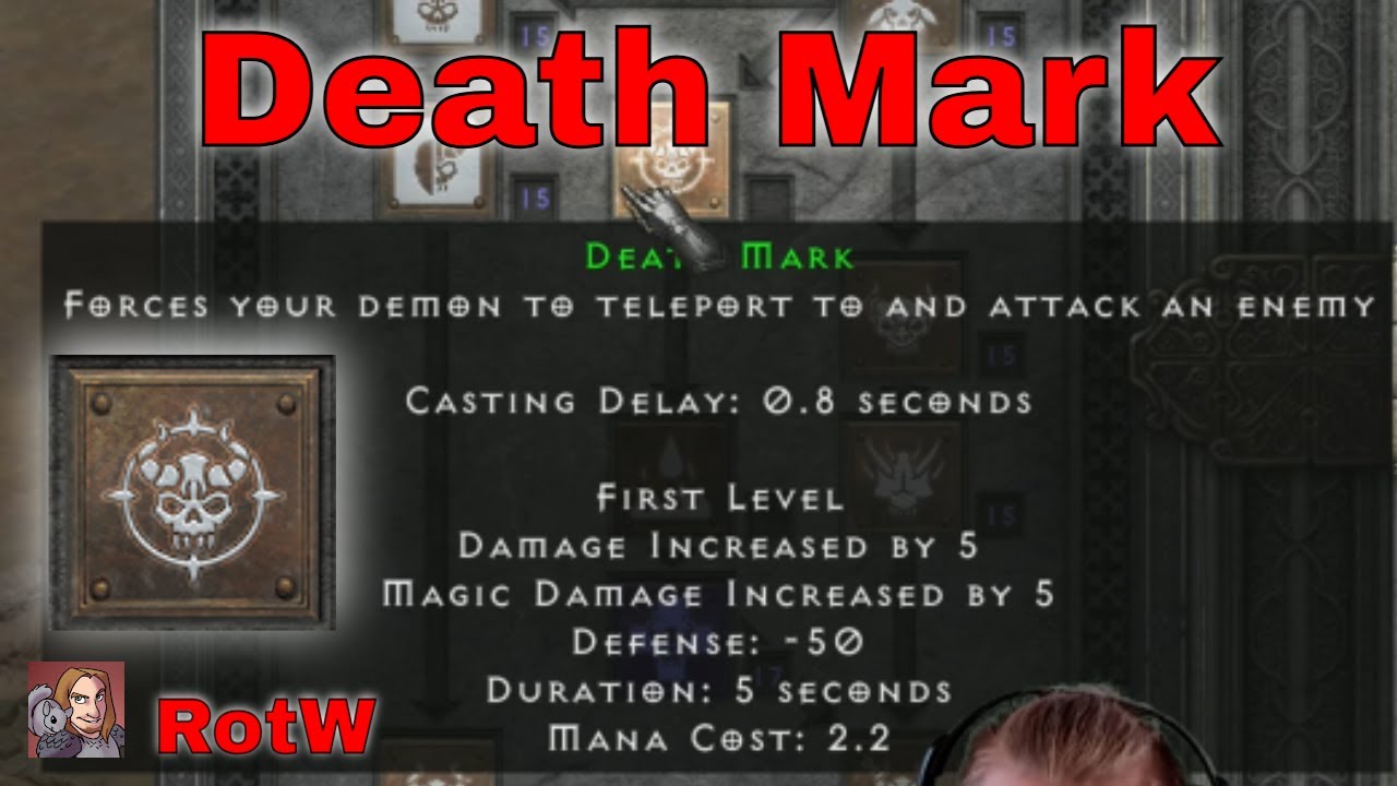 D2R Skills & Abilities - Death Mark (Warlock Demon Tree){RotW}