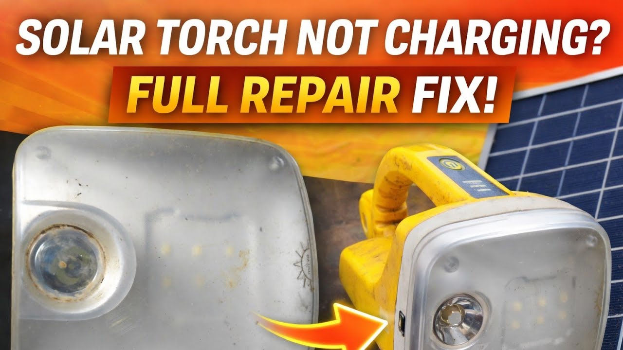 Solar Torch Not Charging? | Full Repair & Charging Jack Fix | DIY Electronics Tutorial