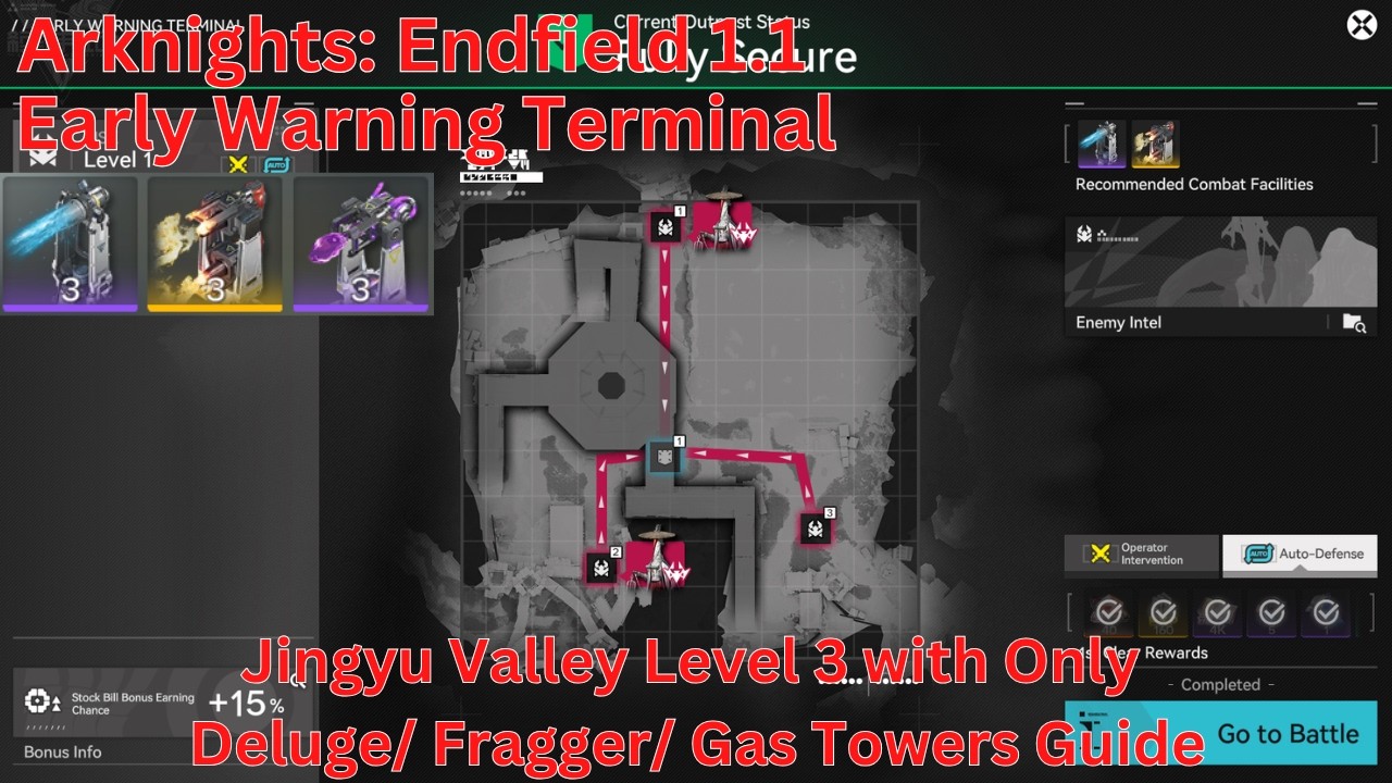 Early Warning Terminal Jingyu Valley Level 3 with Only Deluge/Fragger/Gas Towers Guide【Endfield 1.1】