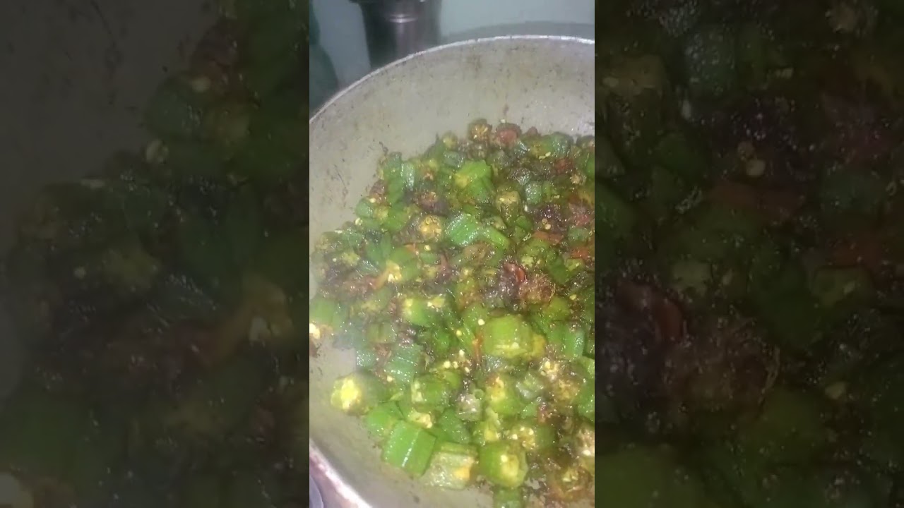 Bhindi ki sabji sukhi aur kaleje fry 🍤🍙