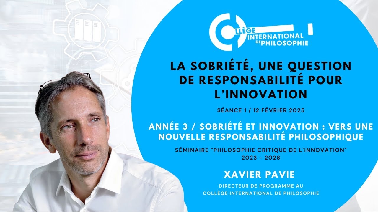 La sobriété, une question de responsabilité pour l'innovation. PCI. Année 3. Séance 1