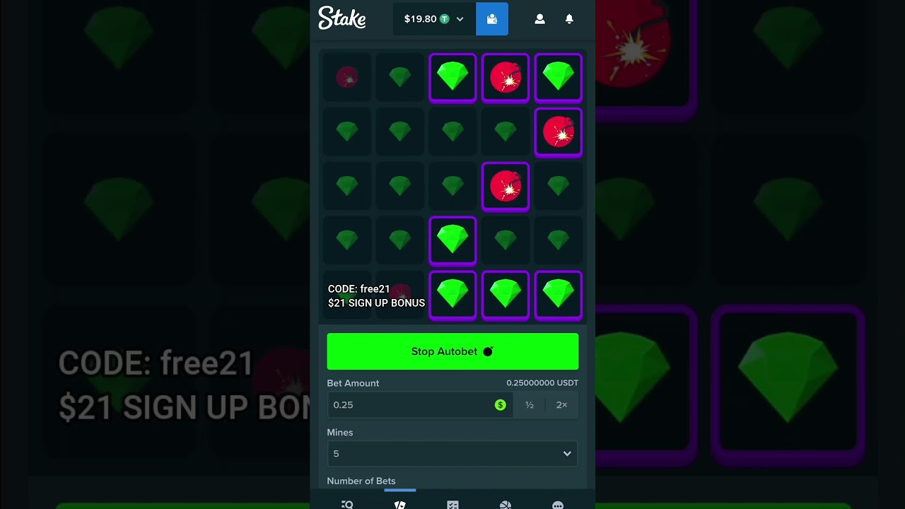 Stake mines turn $20 into $40 with this strategy! (Stake Original) 