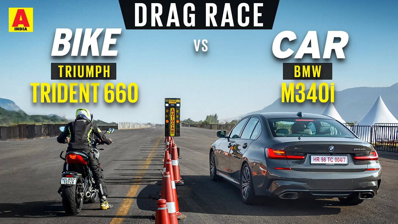 Drag Race: Triumph Trident 660 vs BMW M340i - Bike vs Car | Autocar India