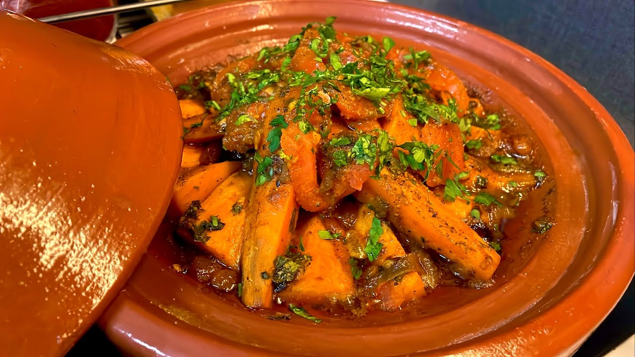 طاجين بالبطاطا الحلوة بدون لحم لذيذ و شهي  | tajine de patate douce végétarien