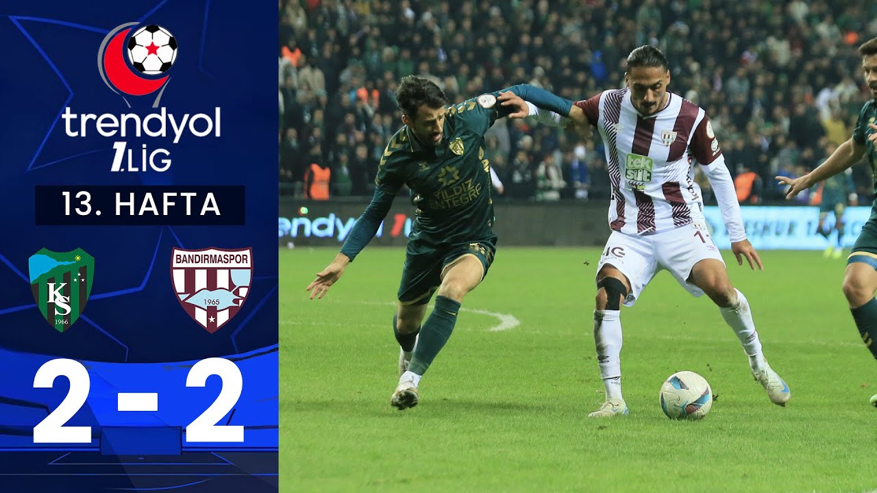 Kocaelispor (2-2) Teksüt Bandırmaspor - Highlights/Özet | Trendyol 1. Lig - 2024/25