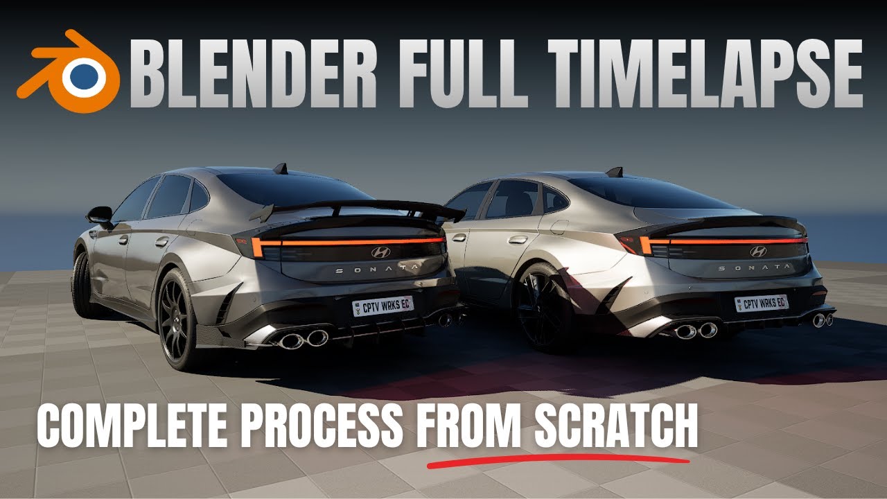 Blender 3D Car Modeling – 2024 Hyundai Sonata | Full Process Timelapse | Part 1: The Hood