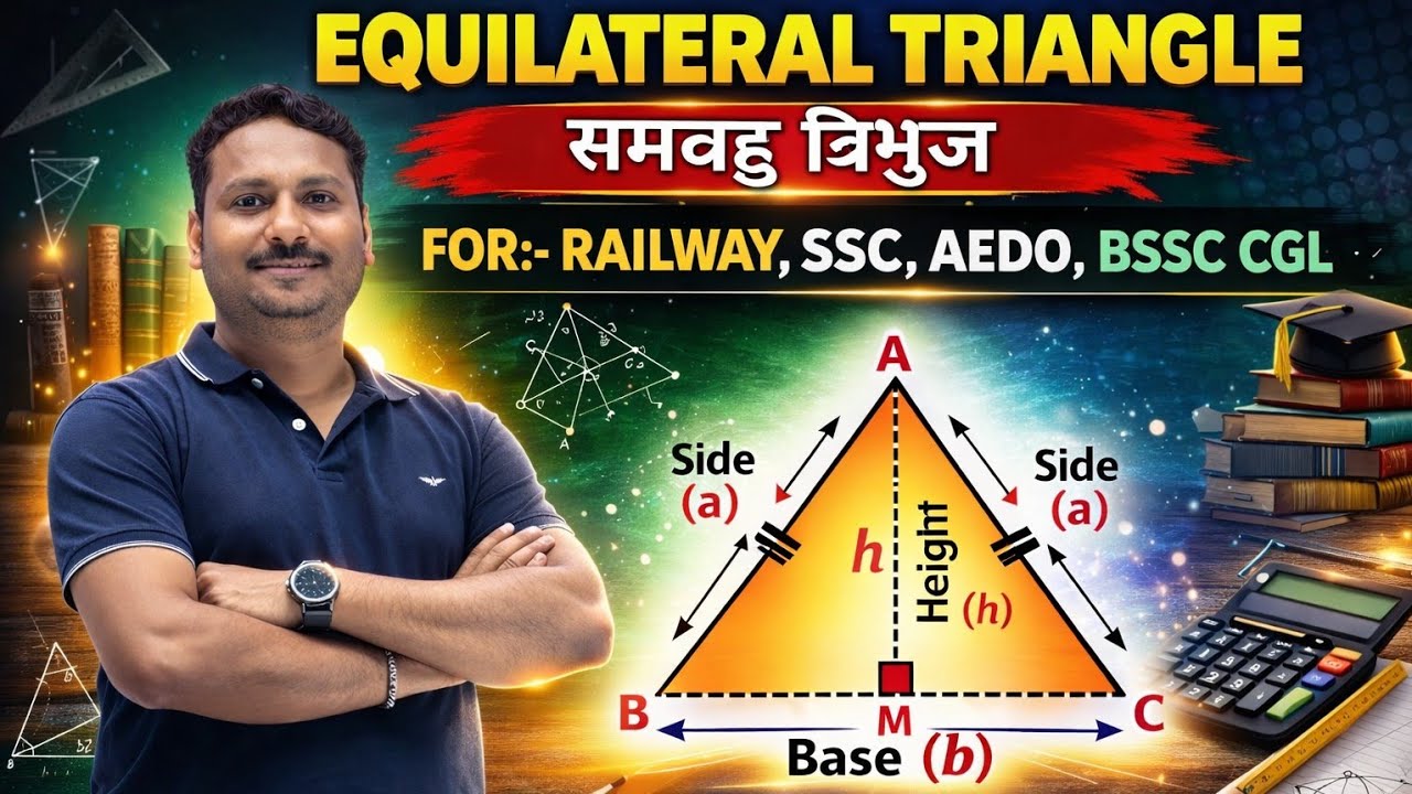 🔥Mensuration 2D | EQUILATERAL TRIANGLE (समबहु त्रिभुज) |Railway, SSC, AEDO, BSSC CGL ,BPSC TEACHER| 