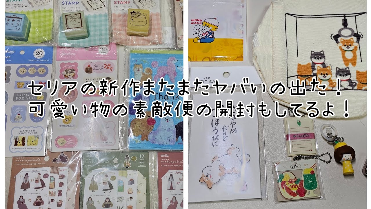 Seriaから浸透印出たぁ😆古川紙工さんのガチャとか可愛い物いっぱいの素敵便も開封してます🤗⤴️⤴️【声あり】#手帳 #ほぼ日カズン #購入品紹介 