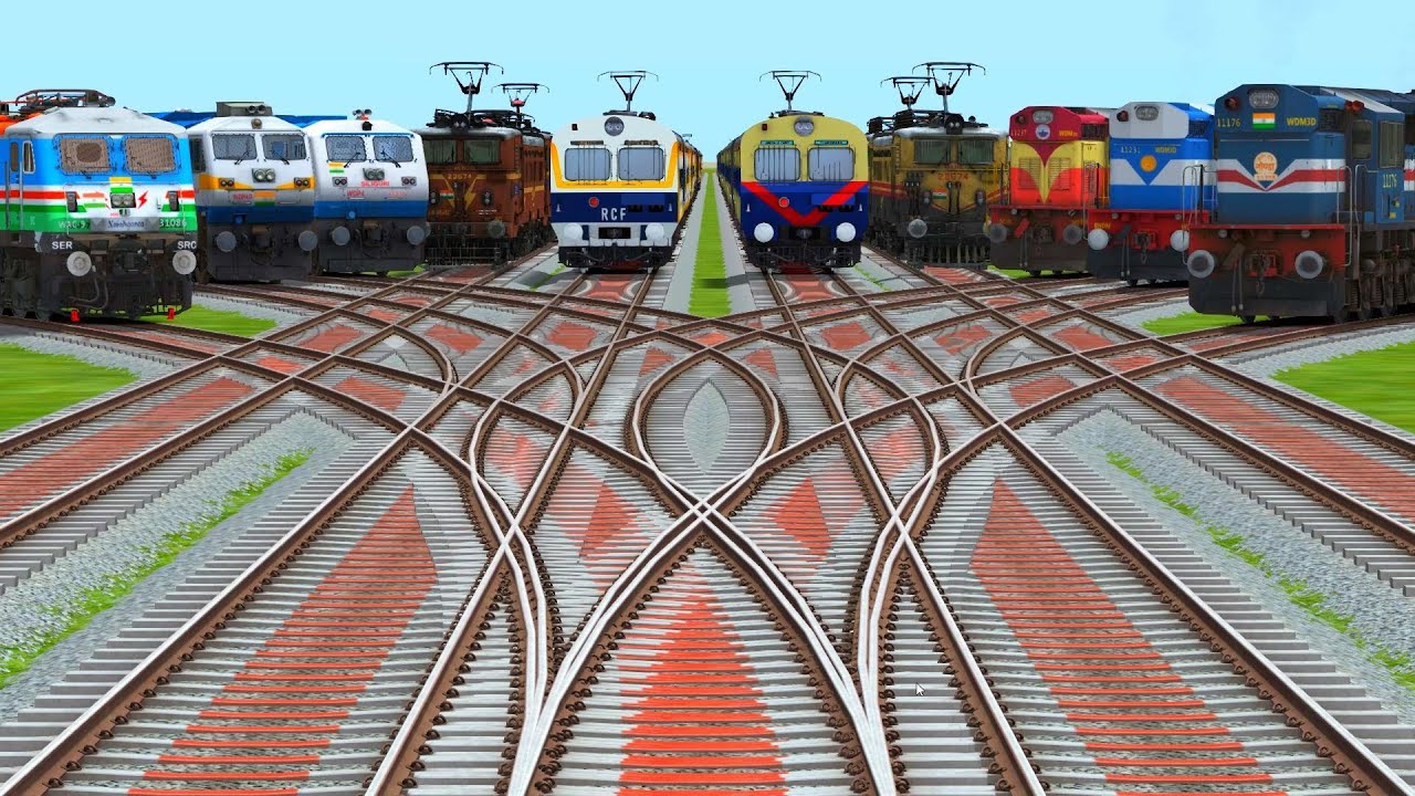 10 Railgadi Crossing At Bumpy Curves Railroad || old Railroad crossing videos 