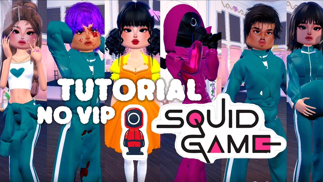 TUTORIAL NO VIP PERSONAJES del JUEGO DEL CALAMAR! 🦑 | DRESS TO IMPRESS