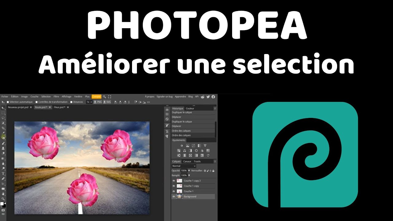 Photopea améliorer une selection